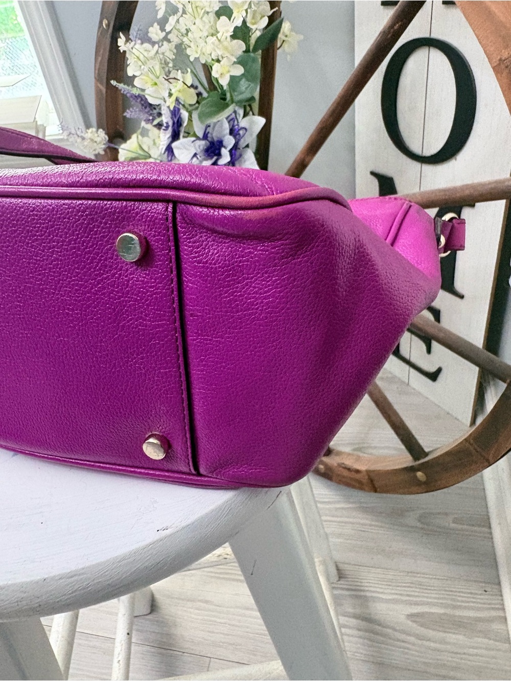 KATE SPADE ♠️ Vibrant Magenta Leather Satchel: see callouts - Picture 11 of 14